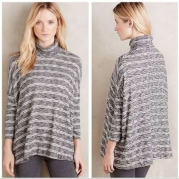 Anthropologie postmark turtle neck striped sweater - Picture 1 of 8